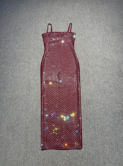 Embellished Maxi Dress Burgundy HV2725