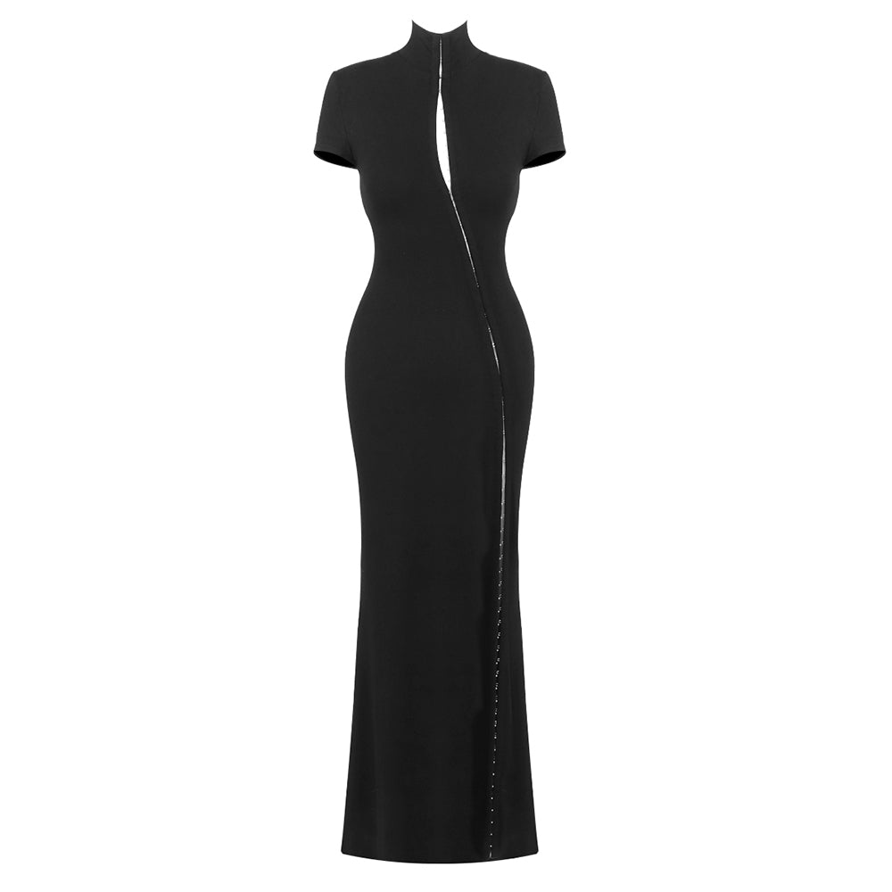 Short Sleeve Maxi Dress Black HV0081
