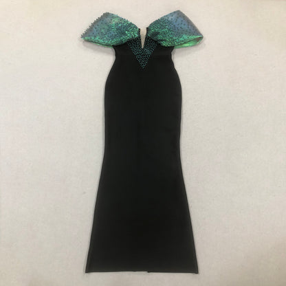 Bardot Embellished Maxi Dress Green Black