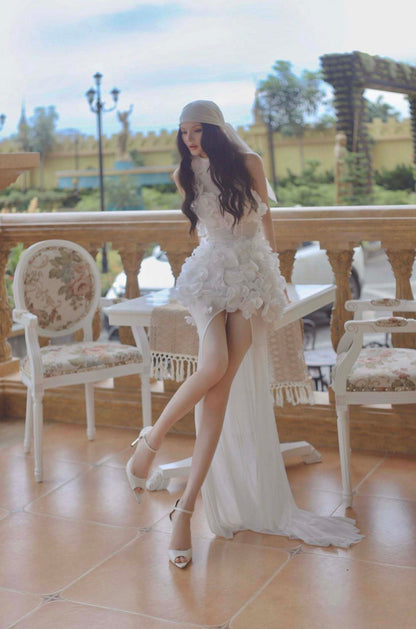 Floral Embellished Maxi Dress White HV2001