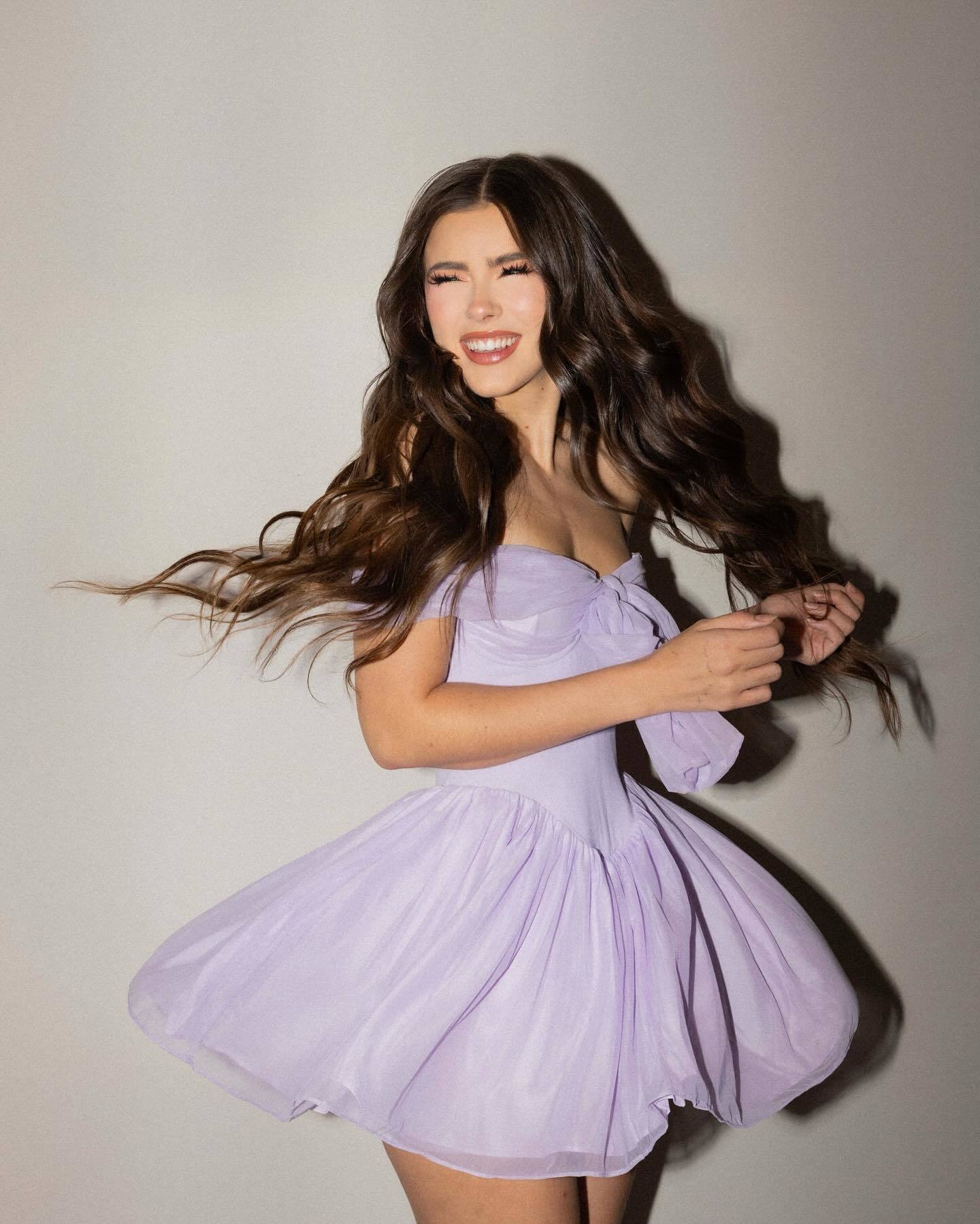Draped Bardot Bow A Line Dress Lavender HV2635
