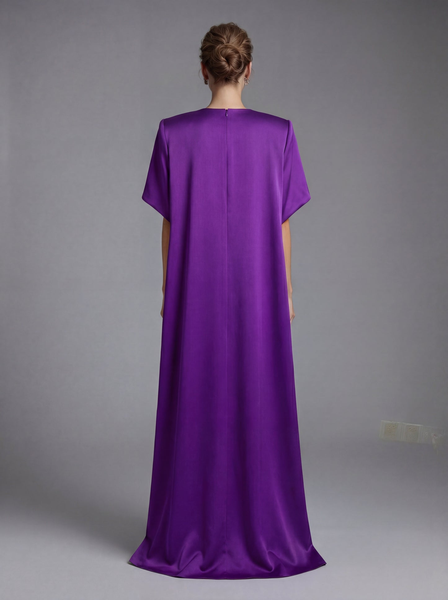 Floral Detail Cape Maxi Dress Purple HV2935