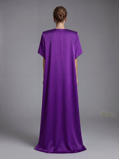 Floral Detail Cape Maxi Dress Purple HV2935