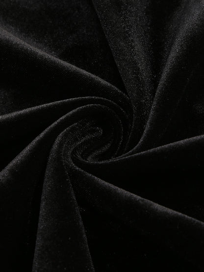 Crystal Chain Maxi Velvet Dress Black