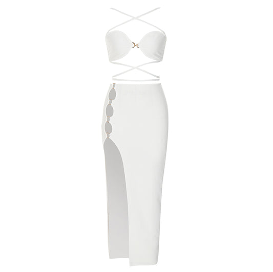 Strappy Two Piece Maxi Dress White HV9562