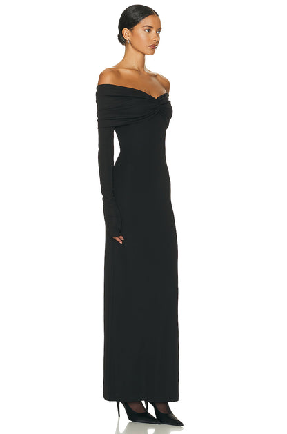 Long Sleeve Off The Shoulder Maxi Dress  HV1060