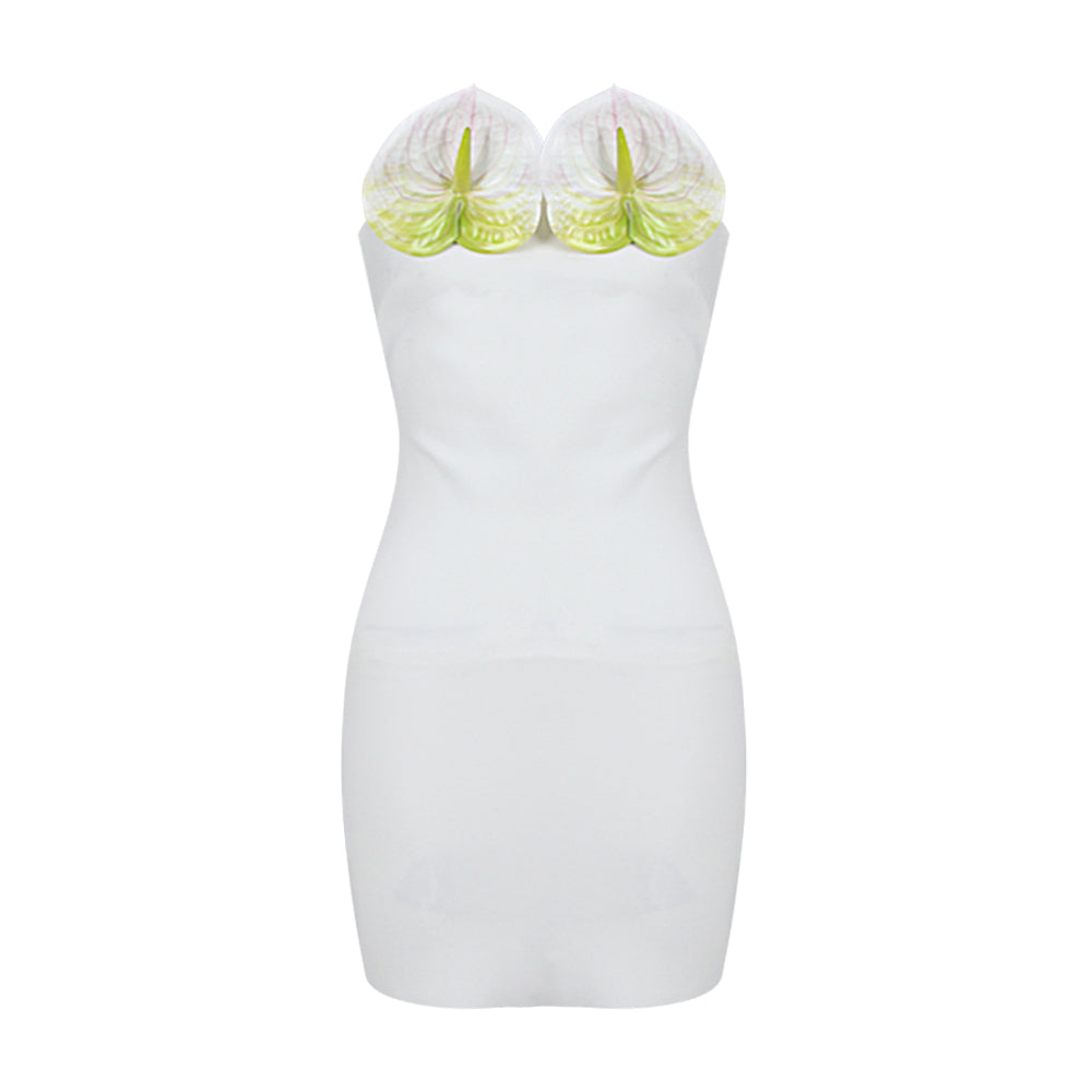 Lily Detail Strapless Dress White HV9286