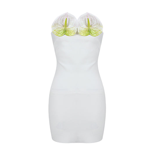 Lily Detail Strapless Dress White HV9286