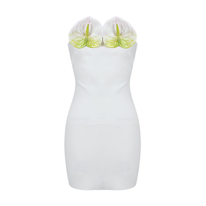 Lily Detail Strapless Dress White HV9286