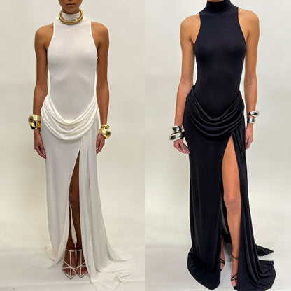 Draped Detail Maxi Dress White HV2650