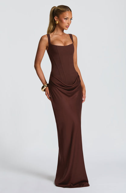 Draped Corset Maxi Dress HV0071