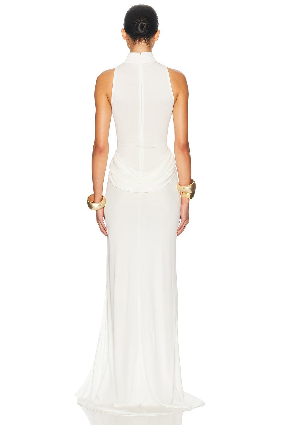 Draped Detail Maxi Dress White HV2650