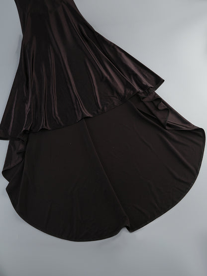 Long Sleeve Backless Maxi Dress Black HV2208