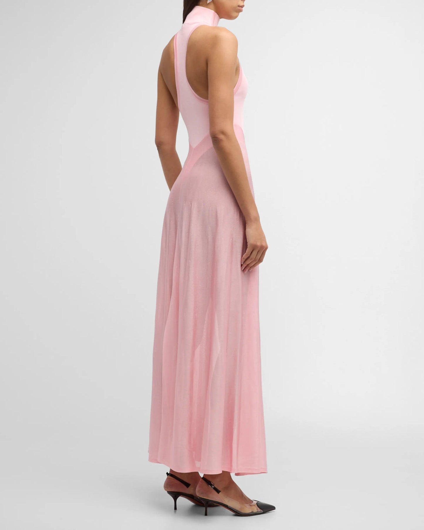 Halter A Line Maxi Dress Pink HV1567