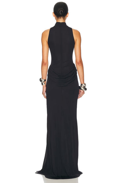 Draped Detail Maxi Dress White HV2650