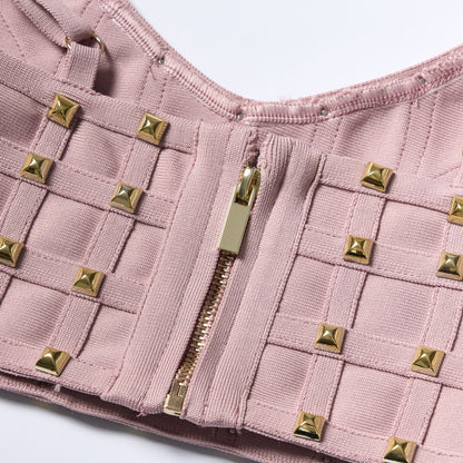 Studded Two Piece Dress Nude Pink HV2189