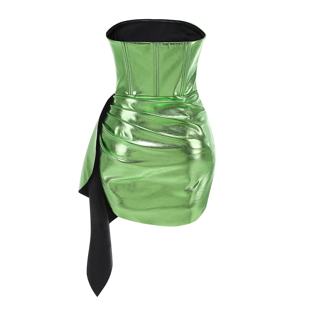 Strapless Draped Dress Green HV2206
