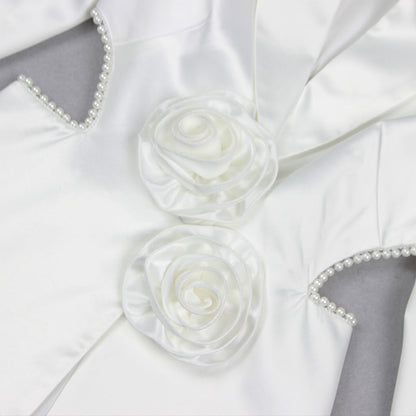 Long Sleeve Pearl Silk Suit White HV9953