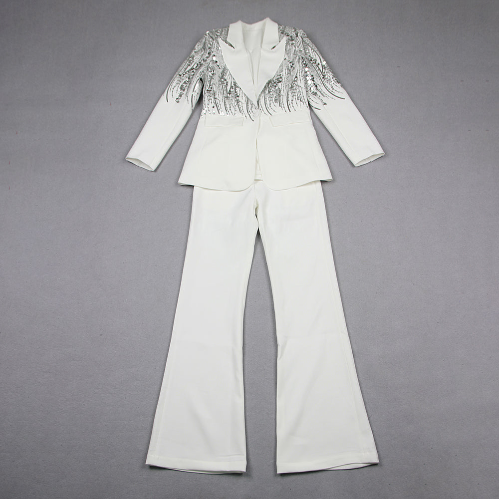 Sequin Suit White HV1088