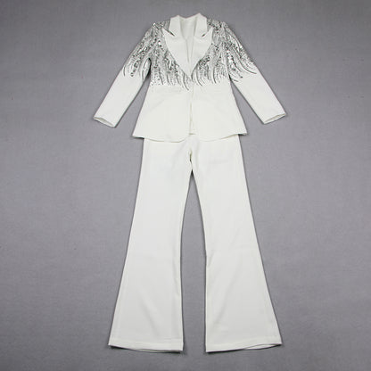 Sequin Suit White HV1088