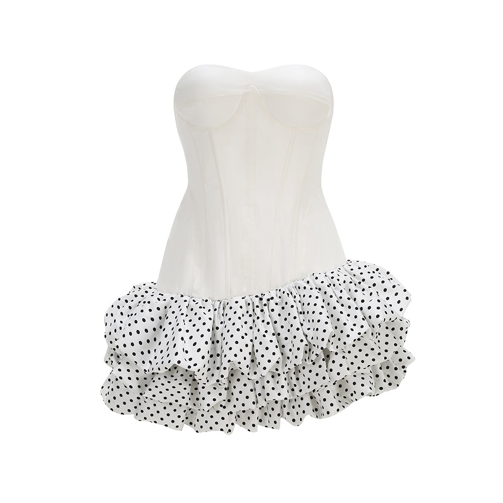 Strapless Bustier Polka Dot Bubble Dress HV3134