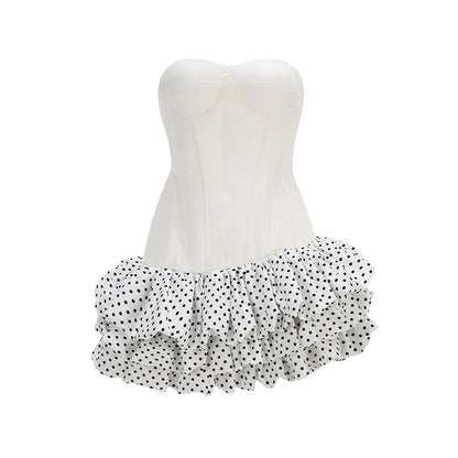 Strapless Bustier Polka Dot Bubble Dress HV3134