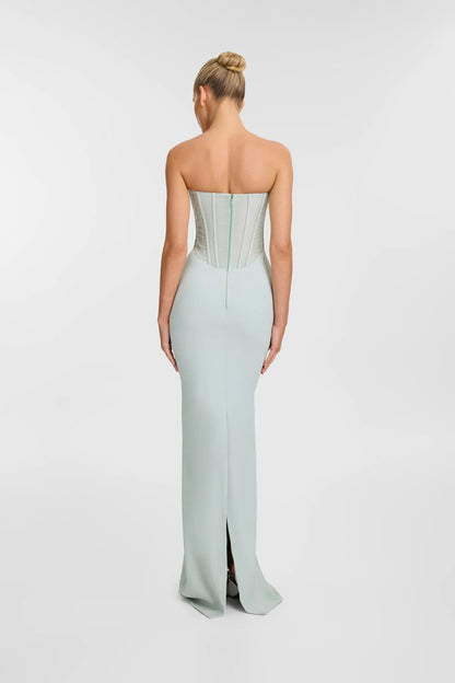 Strapless Bustier Maxi Dress Green HV2616