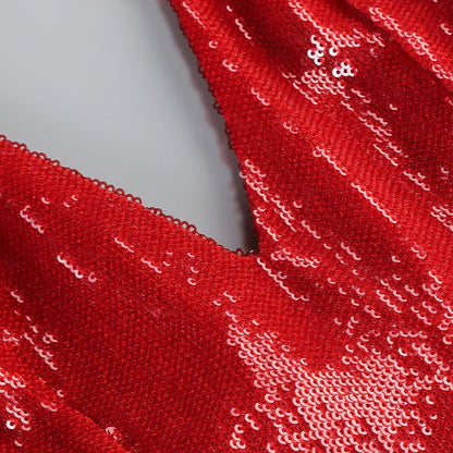 Sequin Maxi Dress Red