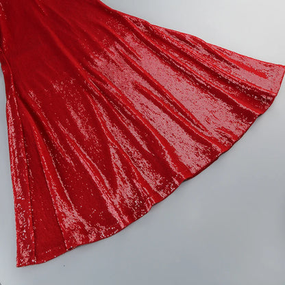 Sequin Maxi Dress Red
