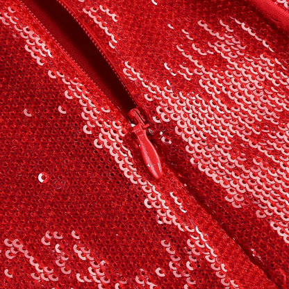 Sequin Maxi Dress Red
