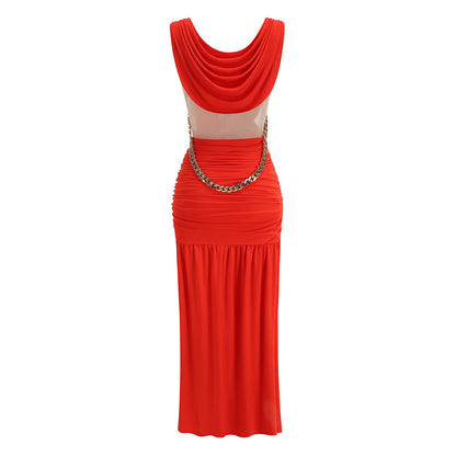 Draped Maxi Dress Orange HV2914