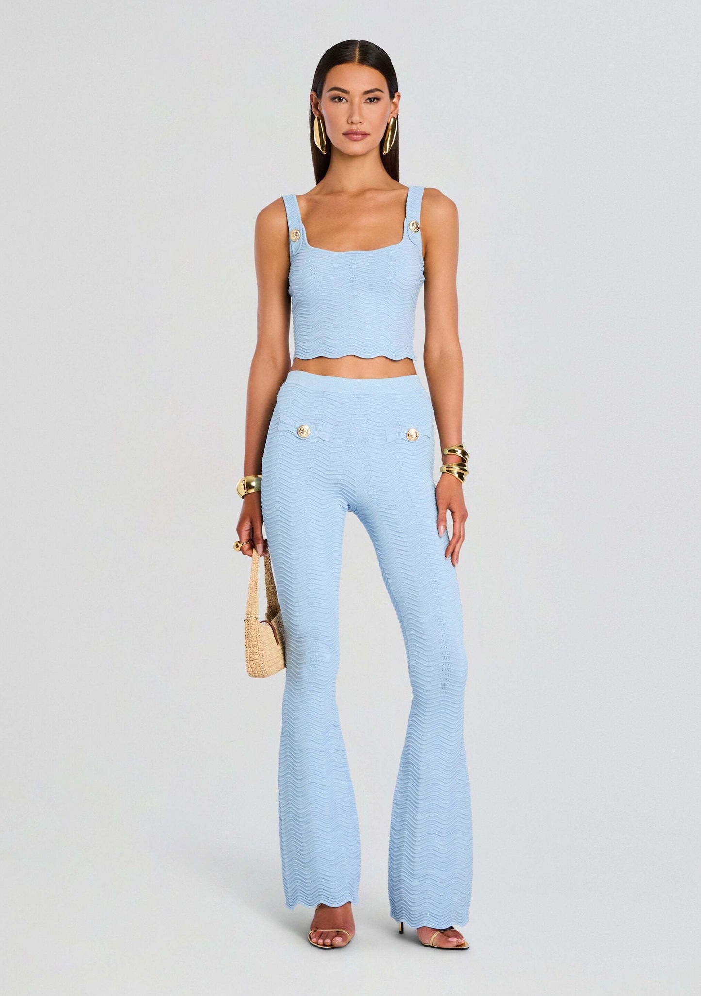 Ribbed Two Piece Jumpsuit Rust HV2881