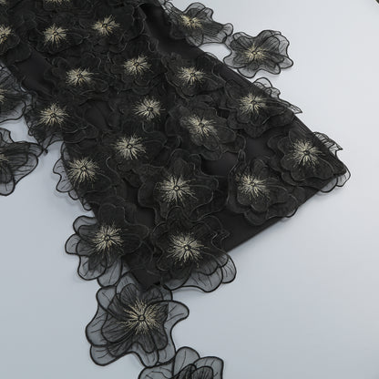 Mesh Floral Detail Dress Black HV2546