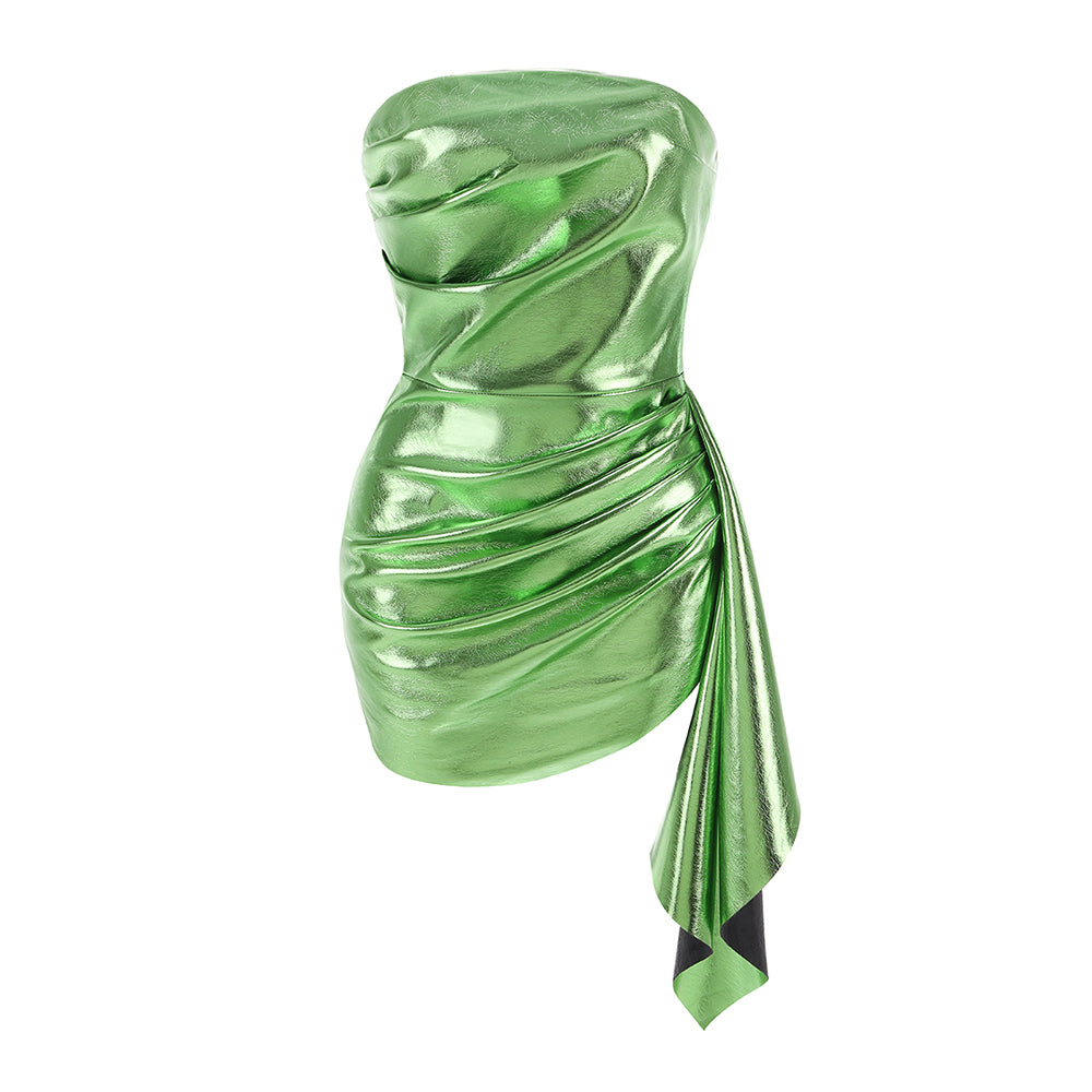 Strapless Draped Dress Green HV2206