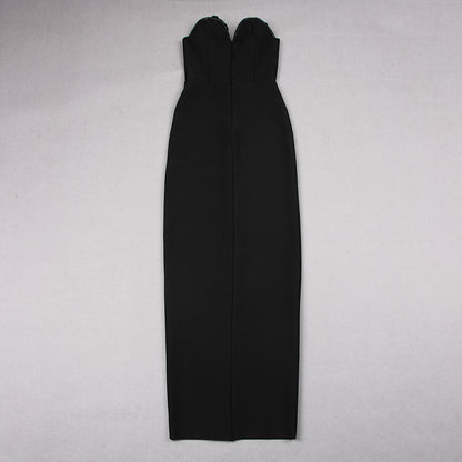 Strapless Rose Bustier Maxi Dress  HV9592