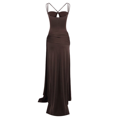 Draped Maxi Dress Brown HV2647