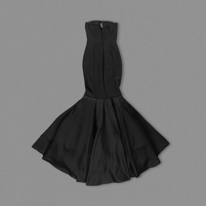 Strapless Mermaid Maxi Dress Black HV2078