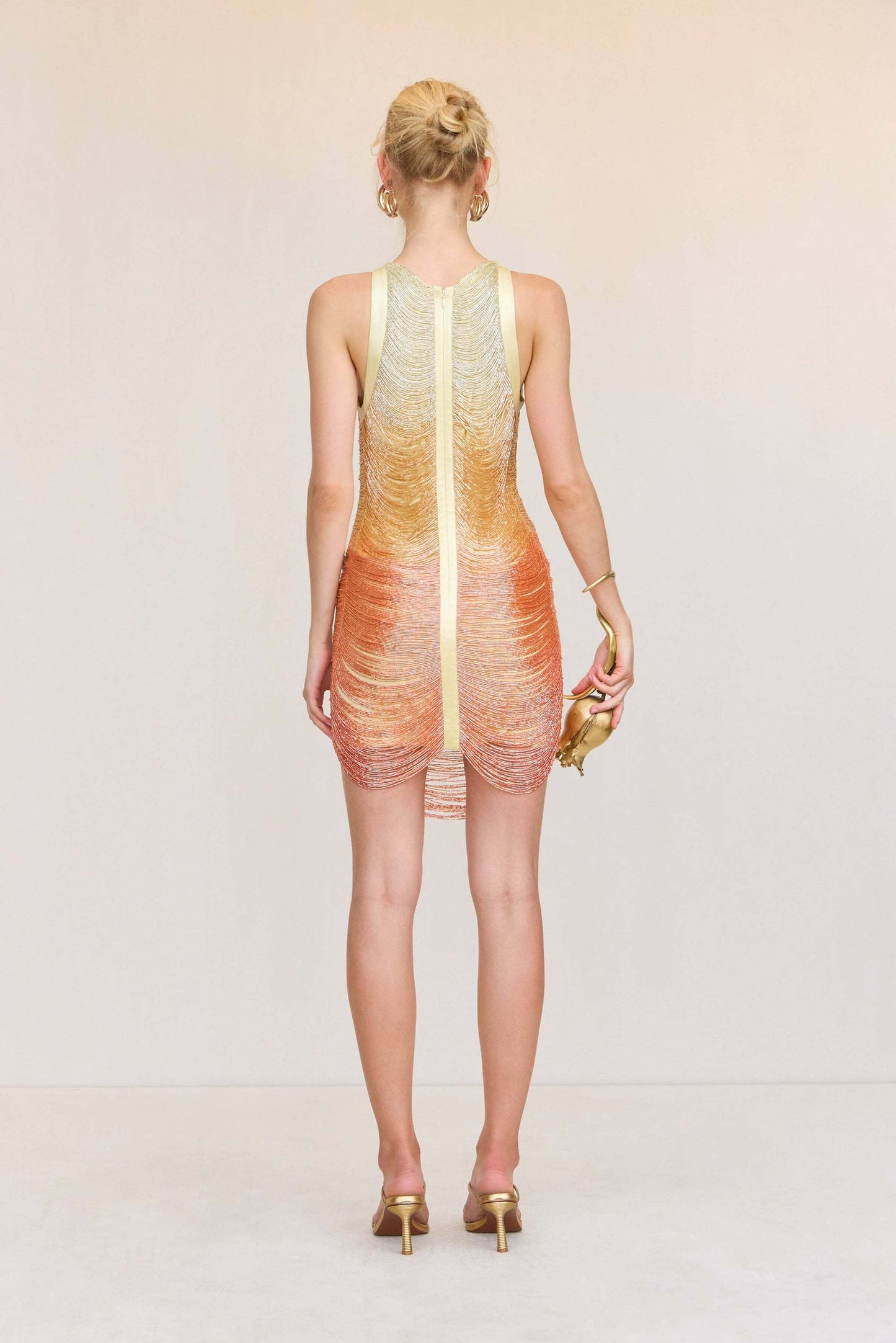 Tassel Detail Dress Gold Pink HV2755