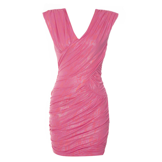 Draped Dress Hot Pink HV9375