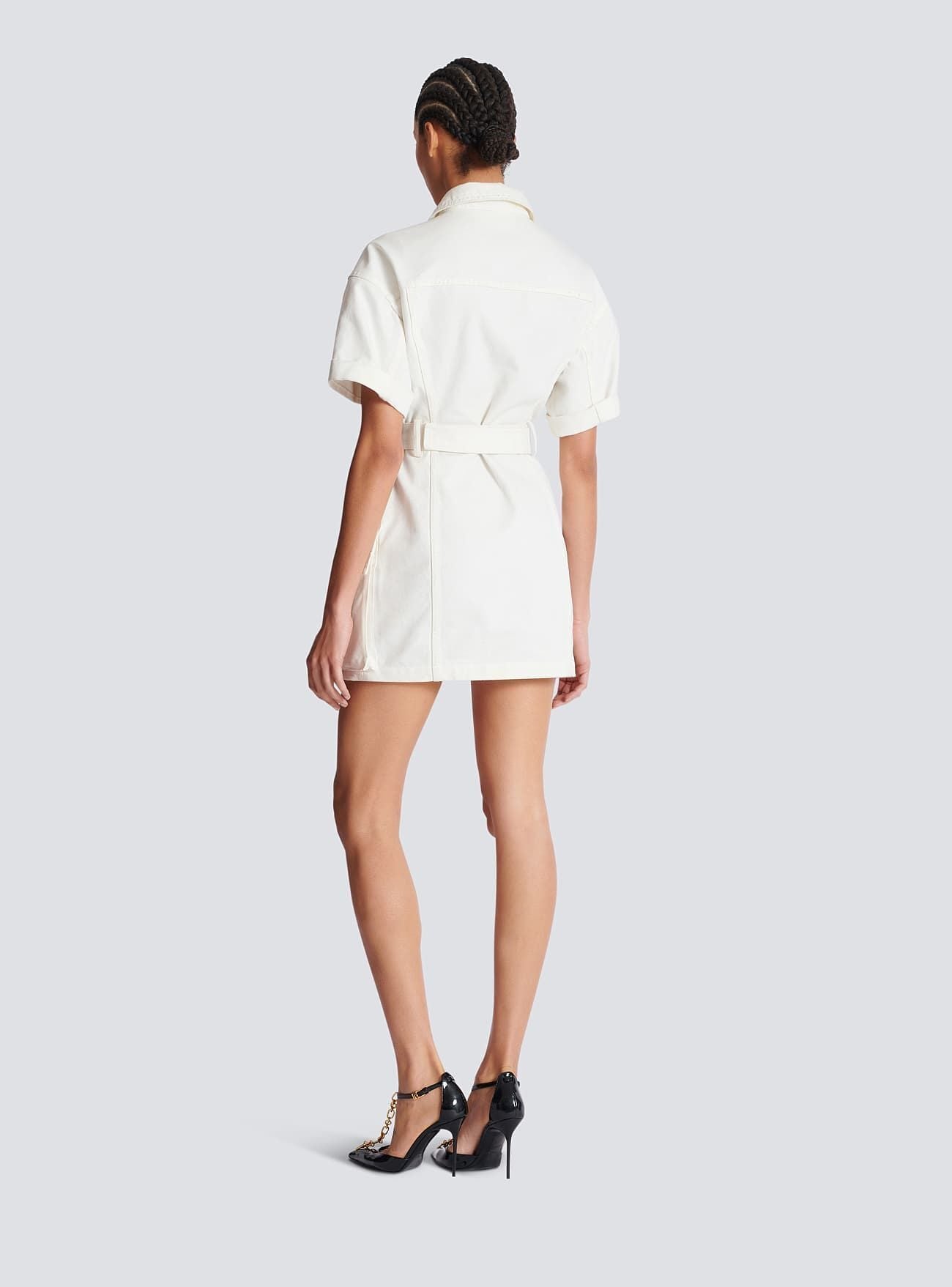 Short Sleeve Lace Up Detail Dress Came HV2748l