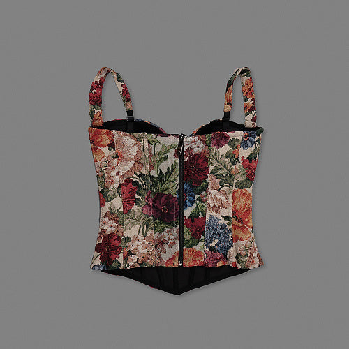 Floral Structured Bustier Top HV3038
