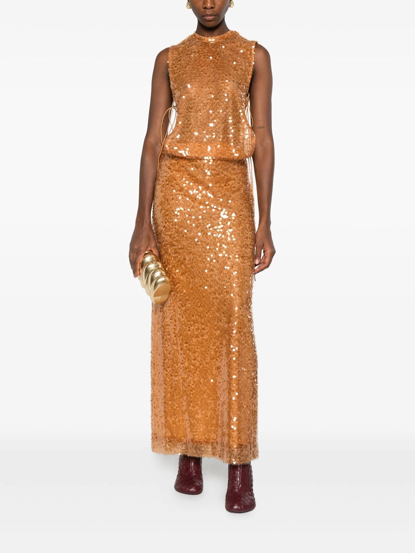 Sequin Maxi Dress Orange HV0014