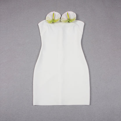 Lily Detail Strapless Dress White HV9286