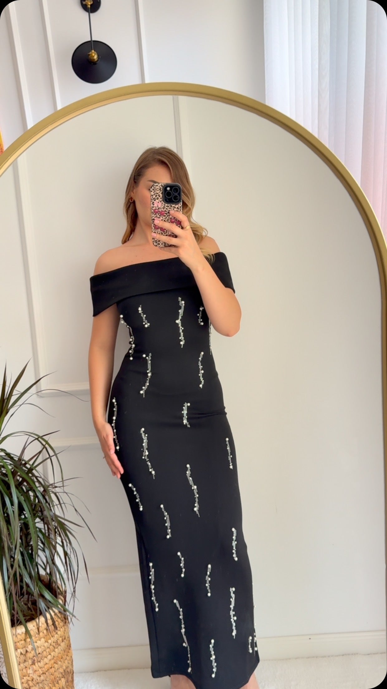 Bardot Crystal Maxi Dress Black HV2598