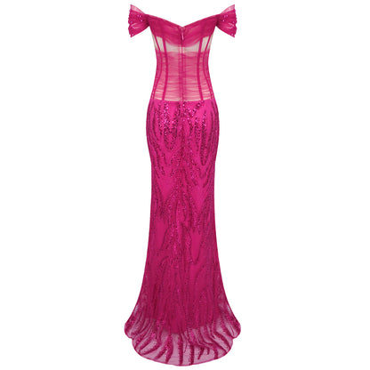 Bardot Sequin Maxi Dress Hot Pink HV1440