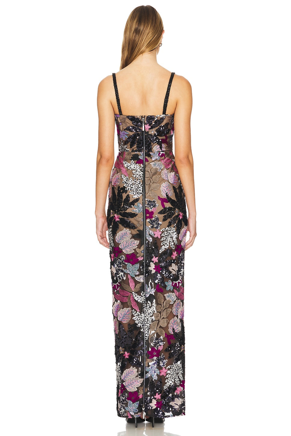 Floral Sequin Embroidered Maxi Dress HV1699