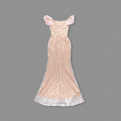 Bardot Floral Sequin Maxi Dress Nude Pink HV2062