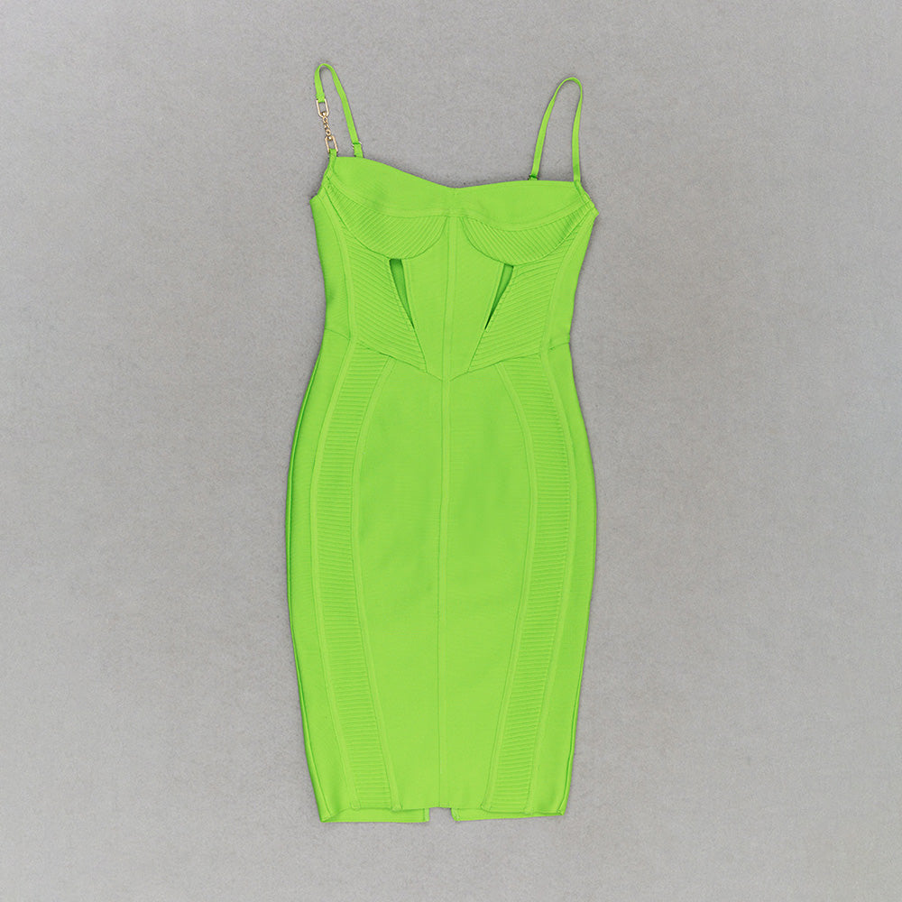 Bustier Ribbed Midi Dress Green HV9352