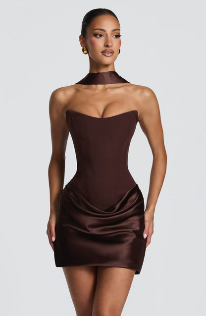 Strapless Draped Corset Dress HV3155