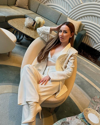 Sequin Suit White HV1088